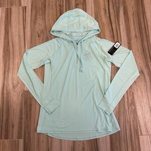 Anetik Sweatshirt Large Blue 1/4‎ Zip Performance UPF 30+ Vint UV Athletic Logo